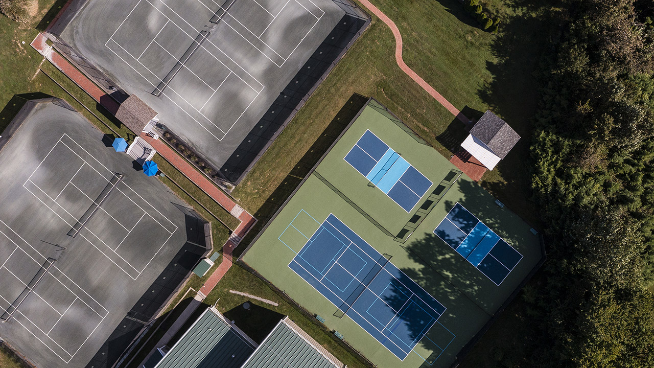 Aerial View of Courts