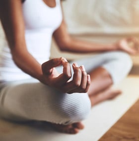 Yogini in lotus pose